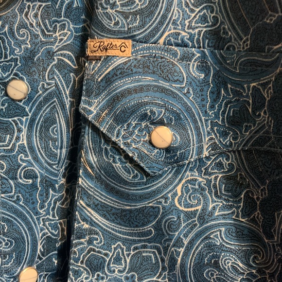 Rafter C Mens “Cowboy Collection” Shirt.       Size Large.  Pearl snaps. - Picture 3 of 5